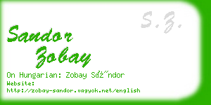 sandor zobay business card